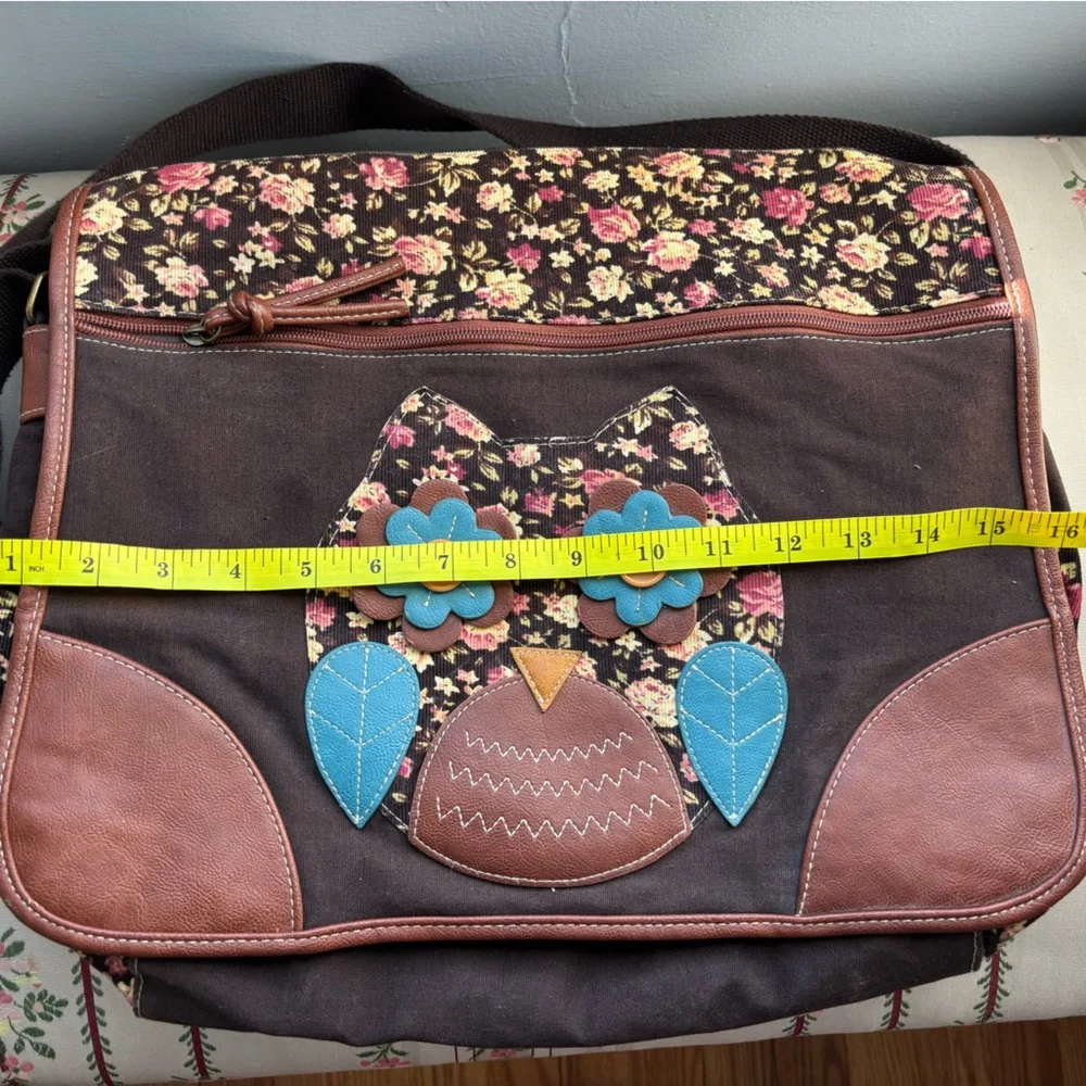 Bongo Floral Patchwork 60s 70s Corduroy Sweet Owl Messenger Boho Bag Back Pack